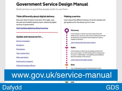 Screenshot of the Government Service Design Manual homepage