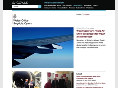 GOV.UK Wales Office homepage