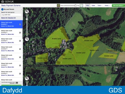 Screenshot of Rural Payments Agency prototype